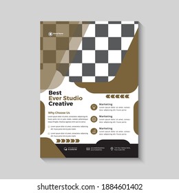 Plantilla de vector abstracto de negocio para Brochure, AnnualReport, Magazine, Poster, Presentación Corporativa, Cartera, Volante, infografía con color amarillo y negro tamaño A4, Delante y reverso. Vector