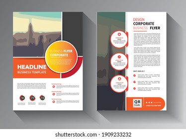 Business abstract vector template. Brochure design, cover modern layout, annual report, poster, flyer in A4 with colorful triangles, geometric shapes for tech, science, market with light background