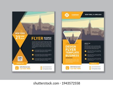 Business abstract vector template. Brochure design, cover modern layout, annual report, poster, flyer in A4 with colorful triangles, geometric shapes for tech, science, market with light background