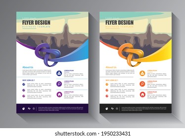 Business abstract vector template. Brochure design, cover modern layout, annual report, poster, flyer in A4 with colorful triangles, geometric shapes for tech, science, market with light background
