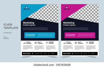 Business abstract vector template. Brochure design, cover modern layout, annual report, poster, flyer in A4 with colorful triangles