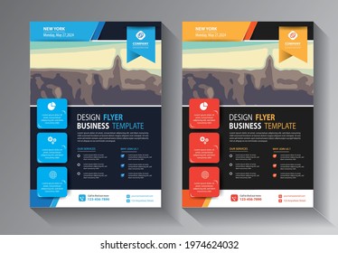 Business abstract vector template. Brochure design, cover modern layout, annual report, poster, flyer in A4 with colorful triangles, geometric shapes for tech, science, market with light background