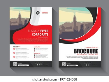 Business abstract vector template. Brochure design, cover modern layout, annual report, poster, flyer in A4 with colorful triangles, geometric shapes for tech, science, market with light background