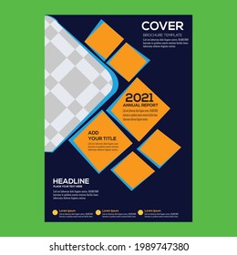 Business abstract vector template. Brochure design, cover modern layout, annual report, poster, flyer in A4 with colorful triangles, geometric shapes for tech, science, market with light background