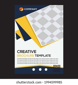 Plantilla de vector abstracto de negocio. Diseño de folletos, diseño moderno de portada, informe anual, afiche, volante en A4 con triángulos coloridos, formas geométricas para tecnología, ciencia, mercado con fondo claro