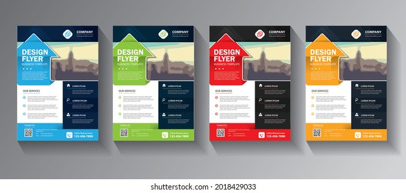 Business abstract vector template. Brochure design, cover modern layout, annual report, poster, flyer in A4 with colorful triangles, geometric shapes for tech, science, market with light background