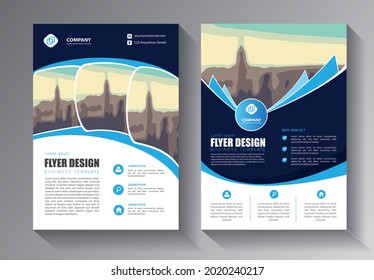 Abstrakte Vektorgrafik-Vorlage für Unternehmen. Broschüren-Design, modernes Layout, Geschäftsbericht, Poster, Flyer in A4 mit bunten Dreiecken, geometrische Formen für Technik, Wissenschaft, Markt mit hellem Hintergrund