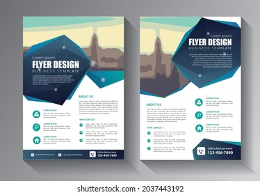 Business abstract vector template. Brochure design, cover modern layout, annual report, poster, flyer in A4 with colorful triangles, geometric shapes for tech, science, market with light background