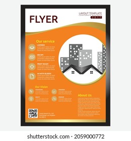 Plantilla de vector abstracto de negocio. Diseño de folletos, diseño moderno de portada, informe anual, afiche, volante en A4 con colorido