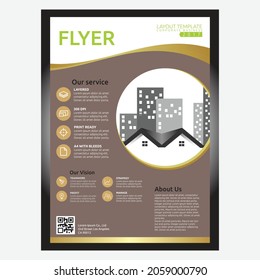 Abstrakte Vektorgrafik-Vorlage für Unternehmen. Broschüren-Design, modernes Layout, Geschäftsbericht, Plakat, Flyer in A4 mit bunter Farbe