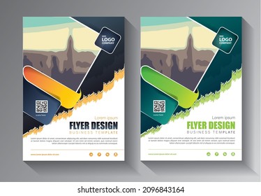 Business abstract vector template. Brochure design, cover modern layout, annual report, poster, flyer in A4 with colorful triangles, geometric shapes for tech, science, market with light background