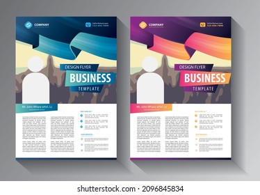 Abstrakte Vektorgrafik-Vorlage für Unternehmen. Broschüren-Design, modernes Layout, Geschäftsbericht, Poster, Flyer in A4 mit bunten Dreiecken, geometrische Formen für Technik, Wissenschaft, Markt mit hellem Hintergrund
