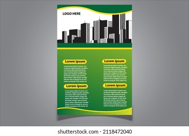 Plantilla de vector abstracto de negocio. Diseño de folletos, diseño moderno de portada, informe anual, afiche. color verde
