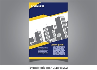 Abstrakte Vektorgrafik-Vorlage für Unternehmen. Broschüren Design, decken moderne Layout, Jahresbericht, Poster. Blau-Gelb-Farbe