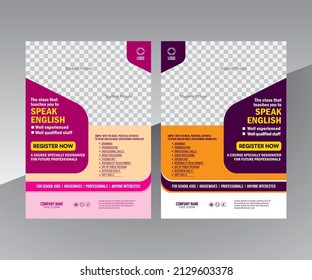 Business abstract vector template. Brochure design, cover modern layout, annual report, poster, flyer in A4 with colorful back to school flyer