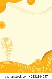 Plantilla de vector abstracto de negocio. Diseño de folletos, diseño moderno, música, afiche, volante en A4 en color naranja