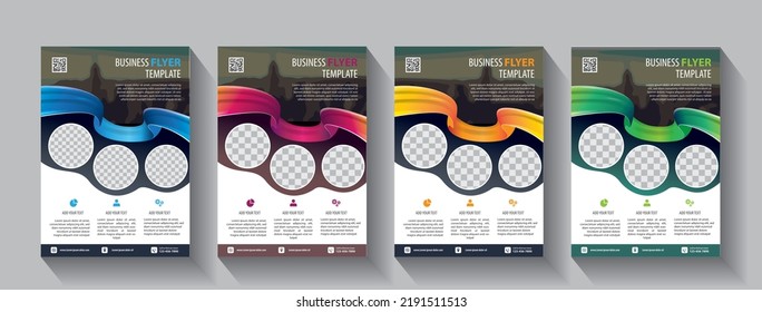 Business abstract vector template. Brochure design, cover modern layout, annual report, poster, flyer in A4 with colorful triangles, geometric shapes for tech, science, market with light background