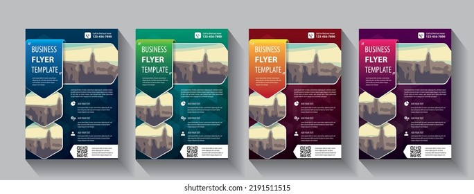 Business abstract vector template. Brochure design, cover modern layout, annual report, poster, flyer in A4 with colorful triangles, geometric shapes for tech, science, market with light background