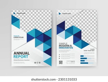 Business abstract vector template for Brochure, AnnualReport, Magazine, Poster, Corporate Presentation, Portfolio, Flyer, Market, infographic with blue color size A4, Front and back.