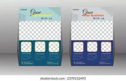 Business abstract vector template. Brochure design, cover modern layout, annual report, poster, flyer in A4 with colorful triangles, geometric shapes for tech, science, market with light background