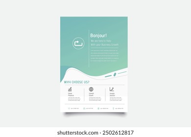 Business abstract vector template. Brochure design, cover modern layout, annual report, poster, flyer in A4 with colorful triangles, geometric shapes for tech, science, market with light background