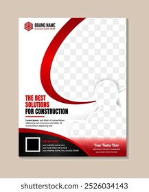 Geschäftsabstrakte Vektorvorlage für Broschüre, Geschäftsbericht, Magazin, Poster, Unternehmenspräsentation, Portfolio, Flyer, Infografik in Rot und Schwarz, Vorder- und Rückseite. Vektorgrafik