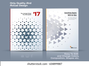 Business Abstract Vector Template. Brochure Design, Cover Modern Layout, Annual Report, Poster, Flyer In A4 With Grey Geometric Shapes For Tech, Science, Market With Light Background.
