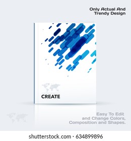 Business abstract vector template. Brochure design, cover modern layout, annual report, poster, flyer in A4 with blue geometric shapes for tech, science, market with light background.

