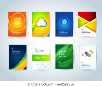 Business abstract vector template. Brochure design, cover modern layout, annual report, poster, flyer with colorful triangles,circles,geometric shapes for tech, science, market with light background.