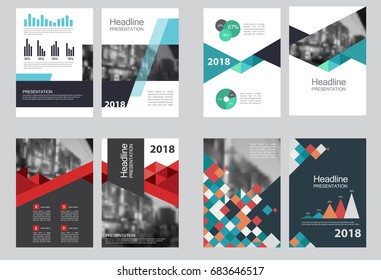 Business abstract vector template. Brochure design, cover modern layout, annual report, poster, flyer in A4 with colourful triangles, geometric shapes for tech, science, market with light background.