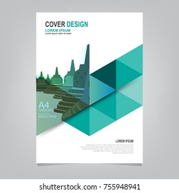 Business abstract vector template. Brochure design, cover modern layout, annual report, poster, flyer in A4 with colourful triangles