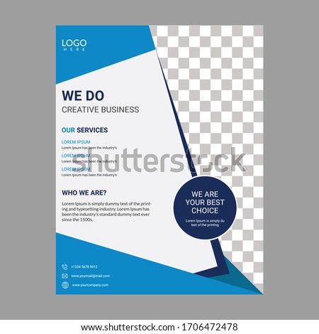 Business abstract vector template. Brochure design, cover modern layout, annual report, poster, flyer in A4 with colorful triangles, geometric shapes for tech, science, market with light background