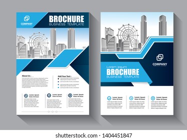 Business abstract vector template with city skyline. Brochure design, cover modern layout, annual report, poster, flyer in A4 with colorful geometric shapes for tech, science, market with light background