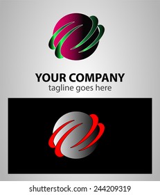 Business abstract vector template design global logo, Business technology universal idea 