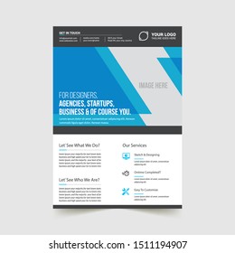 Business abstract vector template. Flyer design, cover modern layout, annual report, poster, flyer in A4 with colorful triangles, geometric shapes for tech, science, market with light background