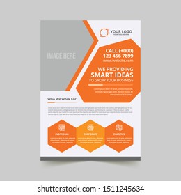 Business abstract vector template. Flyer design, cover modern layout, annual report, poster, flyer in A4 with colorful triangles, geometric shapes for tech, science, market with light background