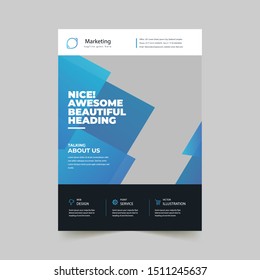 Business abstract vector template. Flyer design, cover modern layout, annual report, poster, flyer in A4 with colorful triangles, geometric shapes for tech, science, market with light background