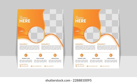 Business abstract vector template.  flyer in A4 with colorful geometric shapes  with light background