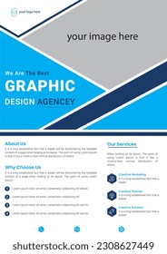 Business abstract vector template poster flyer in A4 with colorful triangles