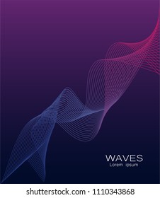 Business abstract vector. Waves lines on gradient background.