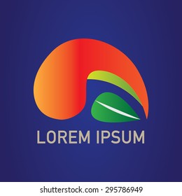 Business Abstract Wave and Leaf Icon. Corporate, Media, Technology Styles Vector Logo Design Template.