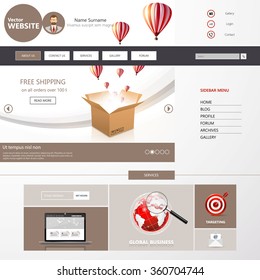 Business abstract website design template. Vector
