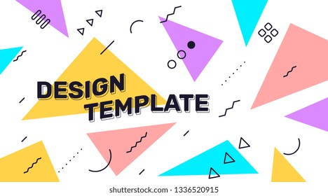 Business abstraction template on white background. Vector creative horizontal abstract illustration with color triangle shape, line, header. Flat style design for web, site, banner, presentation