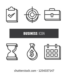 business accounting finance money target set  concept line arts vector template