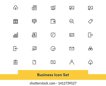 Business and Accounting Icon Set With Minimalist Style