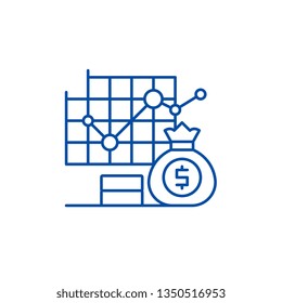 Business accounting line icon concept. Business accounting flat  vector symbol, sign, outline illustration.