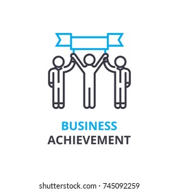 Business achievement concept , outline icon, linear sign, thin line pictogram, logo, flat vector, illustration