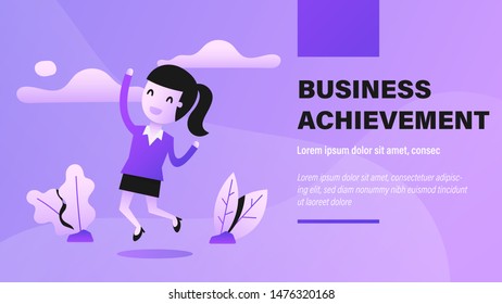 Business Achievement. Presentation Background with Concept Illustration.