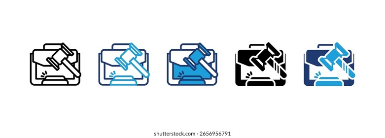 Business Act icon set multiple style collection