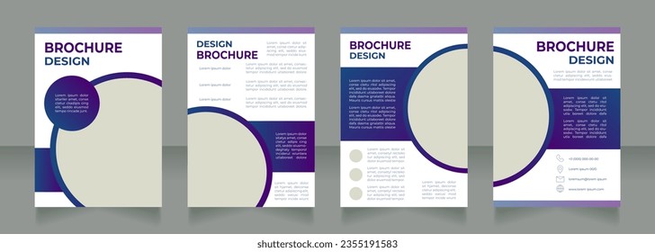Business activities coordination blank brochure design. Management. Template set with copy space for text. Premade corporate reports collection. Editable 4 paper pages. Montserrat font used